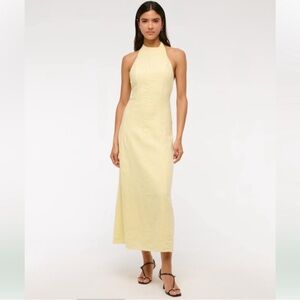 Abercrombie & Fitch Yellow Backless Linen Dress